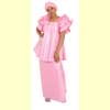 Pink Ruffled Brocade Skirt Set